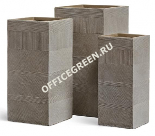 Кашпо TREEZ ERGO Graphics Высокий куб Капучино