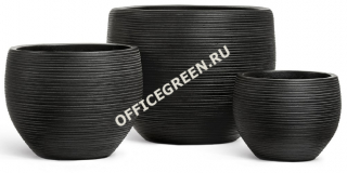 Кашпо TREEZ ERGO TreeLine Сферическая чаша Антрацит