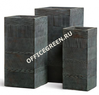 Кашпо TREEZ ERGO Graphics Высокий куб Окись с медной патиной