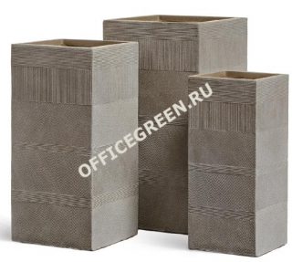 Кашпо TREEZ ERGO Graphics Высокий куб Капучино