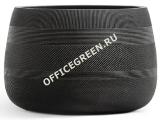 Кашпо TREEZ ERGO - серия Graphics - Низкая чаша - Чёрный графит
