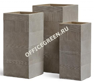 Кашпо TREEZ ERGO Graphics Высокий куб Капучино