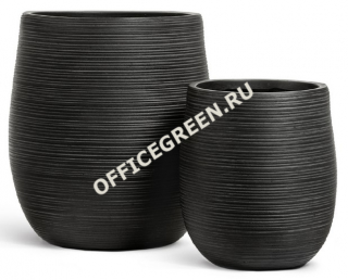 Кашпо TREEZ ERGO TreeLine Округлая чаша Антрацит