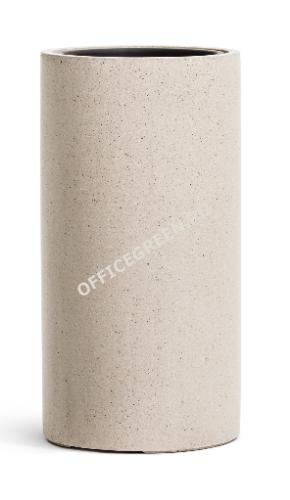 Кашпо TREEZ Effectory - серия Beton - Высокий цилиндр - Белый песок