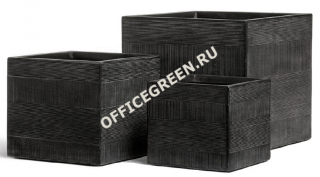 Кашпо TREEZ ERGO Graphics Куб Чёрный Графит